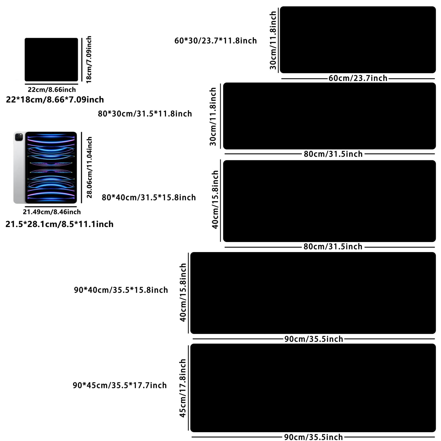 1PC Large Mouse Pad, Office Gaming Table Mat, Non-Slip Rubber Base Washable Mouse Pad for Work, Gaming and Office
