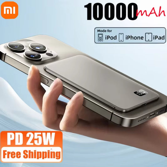 Xiaomi 10000Mah Thin Magnetic Wireless Power Bank PD25W Fast Charging Portable External Battery for Magsafe for Iphone Samsung
