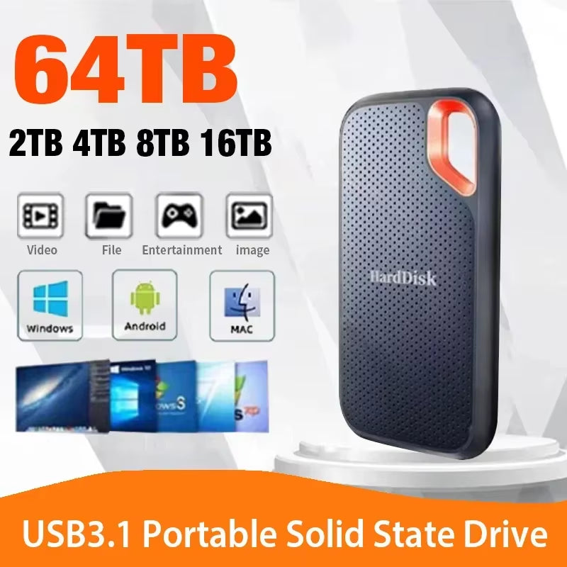 High-Speed External Solid State Drive 1TB Portable External Hard Drive Ssd 2TB External Hard Disk Ssd Hard Drive for Laptop Mac